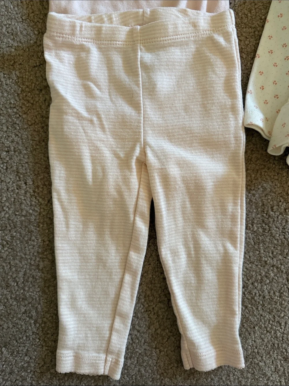 Carter's Cream Hooded Floral Button-Up Top with Pink Outfit Pieces